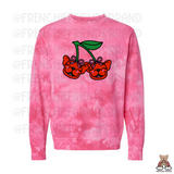 I Cherryish My Frenchie Embroidered Tie Dye Crewneck