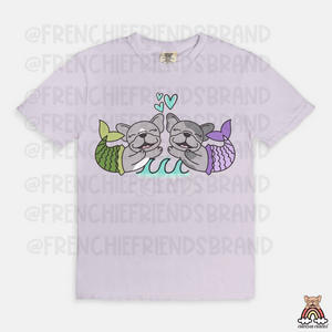 Mermaid Frenchies Adult Tee