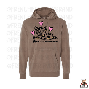 Leopard Frenchie Mama Embroidered Hoodie