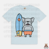 Surfing Frenchie Adult Tee