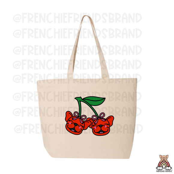 I Cherryish My Frenchie Zippered Tote Bag