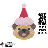 Santa Pug Embroidery File (Digital Download)