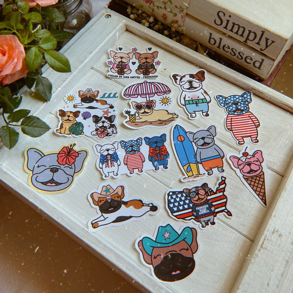 Summer Frenchie Single Stickers