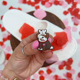 frenchie love shoe charm