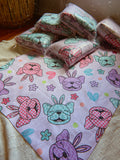 Retro Easter Frenchie Sherpa Blanket