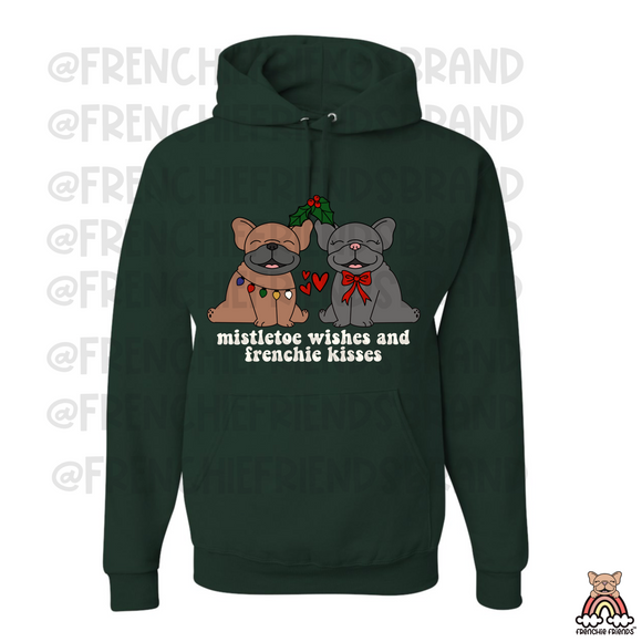 Mistletoe Wishes And Frenchie Kisses Hoodie