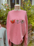 Strawberry Frenchies Embroidered Crewneck