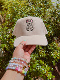 Frenchie Outline Corduroy Trucker Snap Back