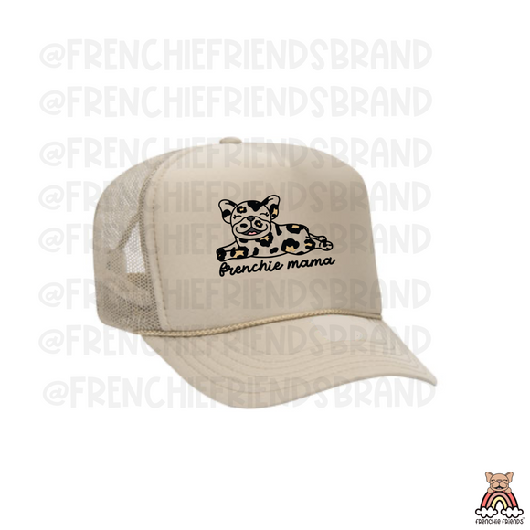 Leopard Frenchie Embroidered Mesh Trucker Hat