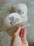 Leopard Frenchie Embroidered Mesh Trucker Hat