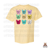 French Bulldog Graphic T-Shirt | Candy Frenchie Hearts T-Shirt