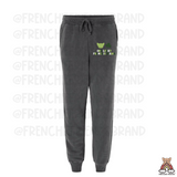 One Lucky Frenchie Mama Embroidered Joggers