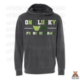 One Lucky Frenchie Mama Embroidered Hoodie