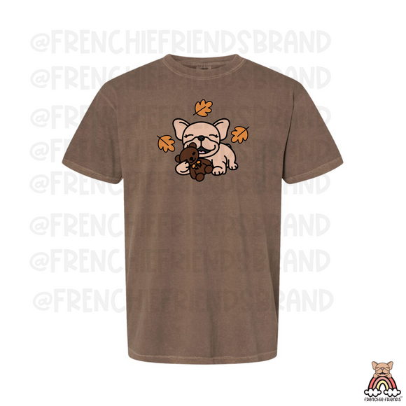 Fall-ing In Love With Frenchies Embroidered Tee