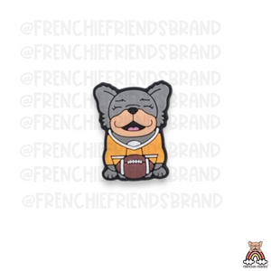 Fluffy Football Frenchie Shoe Charm