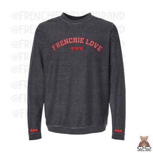 French Bulldog Embroidered Pullover | Frenchie Love Corduroy Pullover