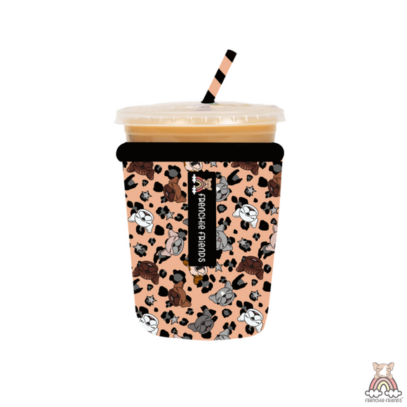 Neutral Leopard French Bulldog Coffee Sleeve