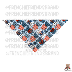 Frenchies & Freedom Reversible Snap On Bandana