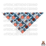 Frenchies & Freedom Reversible Snap On Bandana