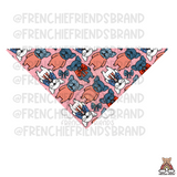 Frenchies & Freedom Reversible Snap On Bandana