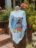 Surfing Frenchie Adult Tee