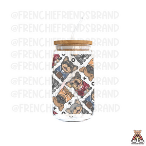 Team Frenchie 16 Oz Glass Can