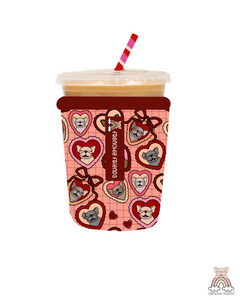 Heart Pocket Frenchies  Coffee Sleeve