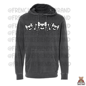 French Bulldog Embroidered Hoodie| Bad To The Bones Embroidered Hoodie