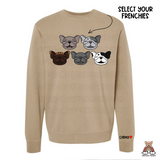 French Bulldog Embroidered Crewneck | Five Custom Frenchies Embroidered Crewneck