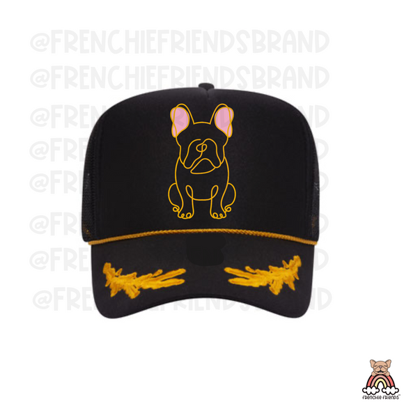 Frenchie Outline Mesh Snap Back Hat