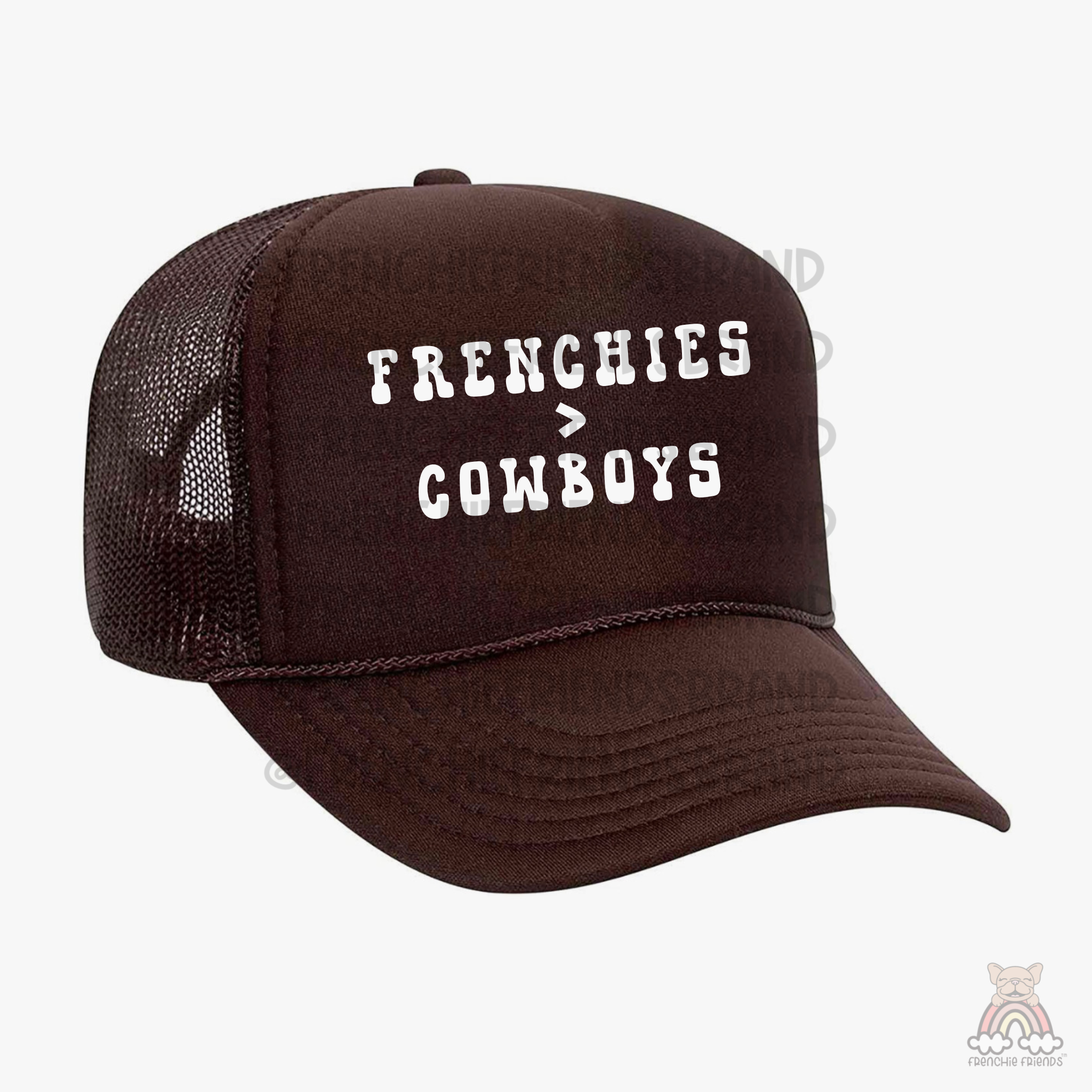 Frenchies Over Cowboys Embroidered Mesh Trucker Hat – Frenchie Friends LLC