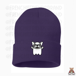 Lilac Frenchie Ghost Beanie