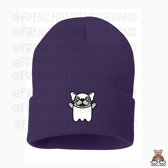 Lilac Frenchie Ghost Beanie