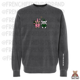 French Bulldog Embroidered Crewneck | Have A Frenchie New Year Embroidered Crewneck