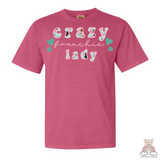 Crazy Frenchie Lady Embroidered Applique Tee