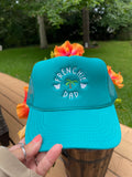 Tropical Frenchie Dad Embroidered Mesh Trucker Hat