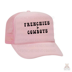 Frenchies Over Cowboys Embroidered Mesh Trucker Hat