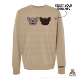 French Bulldog Embroidered Crewneck | Two Custom Frenchies Embroidered Crewneck