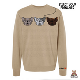 French Bulldog Embroidered Crewneck | Three Custom Frenchies Embroidered Crewneck