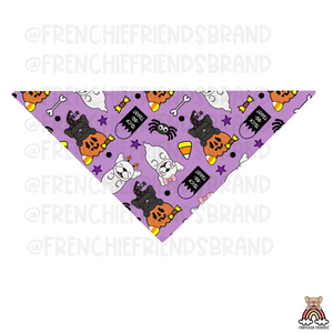 Spooky Frenchie Reversible Snap On Bandana