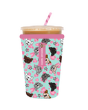 Teal Leopard Frenchie Coffee Sleeve