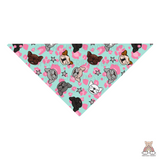 Teal Leopard Frenchie Reversible Snap On Dog Bandana