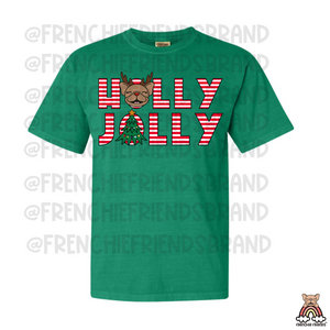 French Bulldog Graphic T-Shirt | Holly Jolly T-Shirt