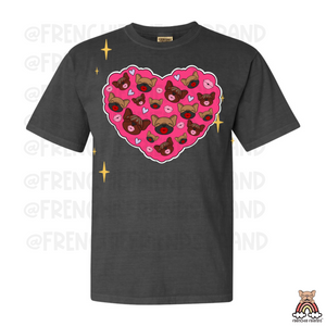 French Bulldog Graphic T-Shirt | Bundle Of Frenchie Kisses T-Shirt