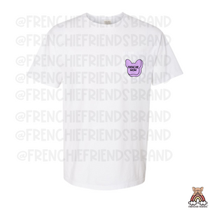 French Bulldog Graphic T-Shirt | Candy Heart Pocket T-Shirt