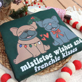 Mistletoe Wishes And Frenchie Kisses Hoodie