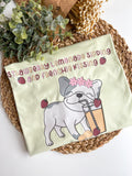 Strawberry Lemonade Sipping And Frenchie Kissing Tee