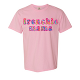 Tie Dye Swirl Frenchie Mama Embroidered Applique Tee