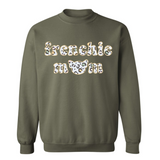 French Bulldog Embroidered Crewneck | Leopard Frenchie Mom Embroidered Applique Crewneck