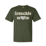 Frenchie Mom Leopard Embroidered Appliqué Tee